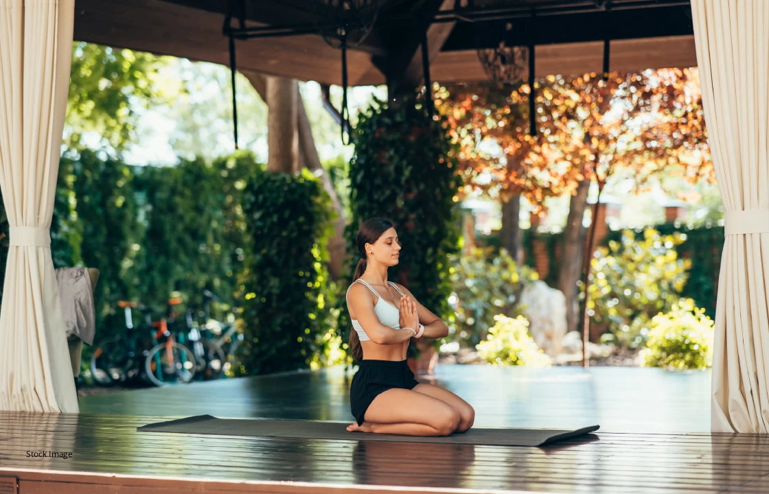 Yoga and meditation deck at Shelar Supremus gated community